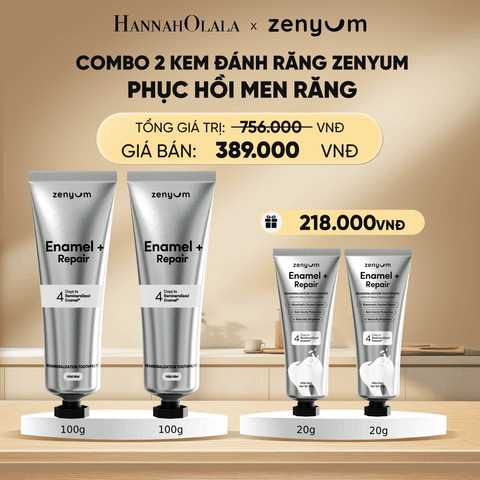  DEAL 5: COMBO 2 KEM ĐÁNH RĂNG ZENYUM PHỤC HỒI MEN / GIẢM Ê BUỐT / LÀM TRẮNG 100G 