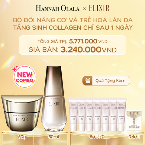  DEAL 4: COMBO SERUM KÍCH HOẠT TRẺ HÓA LÀN DA EIS THE SERUM AA 50ML & KEM DƯỠNG CẢI THIỆN CHẢY XỆ NGĂN NGỪA LÃO HÓA ELIXIR TOTAL V FIRMING CREAM 50G 