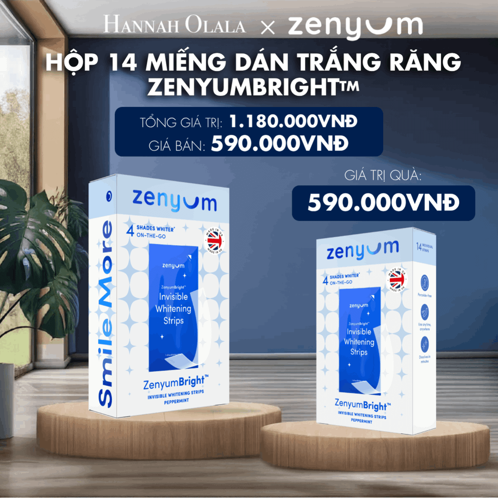  M192_DEAL 4: [MUA 1 TẶNG 1] HỘP 14 MIẾNG DÁN TRẮNG RĂNG TỰ TAN ZENYUM BRIGHT 