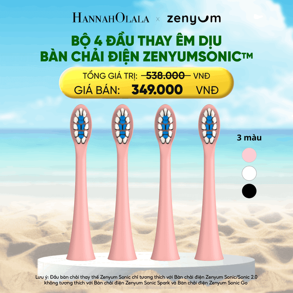  A6_DEAL 6: BỘ 4 ĐẦU BÀN CHẢI ZENYUM SONIC PHIÊN BẢN ÊM DỊU 