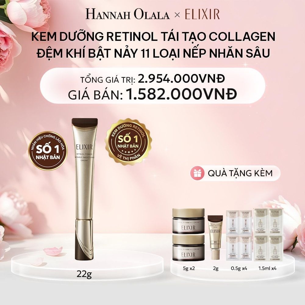  E390: DEAL 13: (01.10-04.10) KEM DƯỠNG DA CẢI THIỆN 11 LOẠI NẾP NHĂN SÂU ELIXIR RETINOL POWER WRINKLE SMOOTHING CREAM 22G ( PHIÊN BẢN CẢI TIẾN MỚI) 