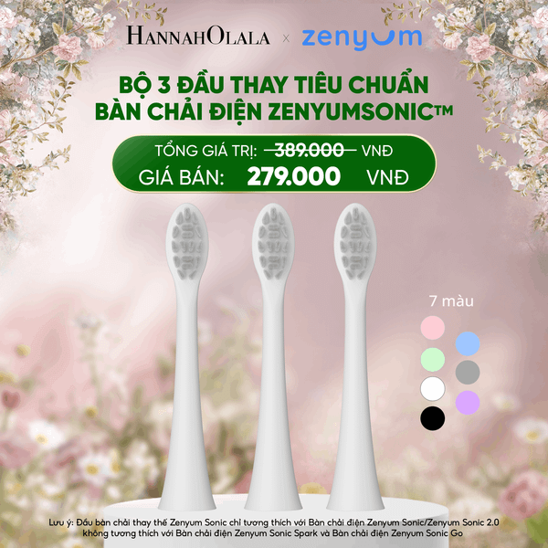  E7_DEAL 7: BỘ 3 ĐẦU THAY THẾ BÀN CHẢI ĐIỆN ZENYUM SONIC PHIÊN BẢN TIÊU CHUẨN 