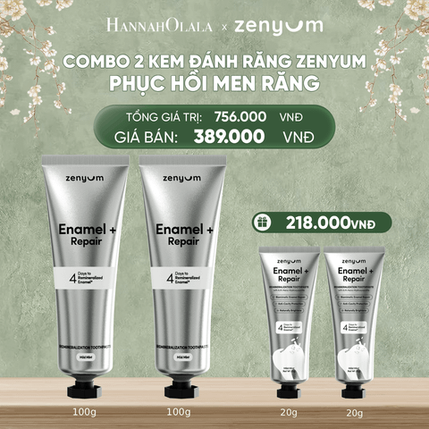  DEAL 5: COMBO 2 KEM ĐÁNH RĂNG ZENYUM PHỤC HỒI MEN / GIẢM Ê BUỐT / LÀM TRẮNG 100G 