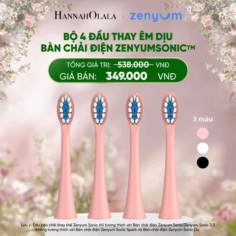  DEAL 6: HỘP 4 ĐẦU BÀN CHẢI ZENYUM SONIC PHIÊN BẢN ÊM DỊU 