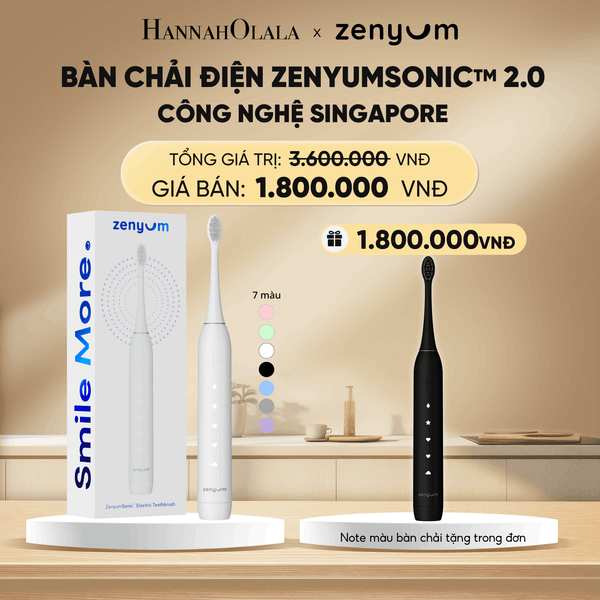  DEAL 2: [MUA 1 TẶNG 1] BÀN CHẢI ĐIỆN ZENYUM SONIC 2.0 - CÔNG NGHỆ SINGAPORE (NOTE MÀU BÀN CHẢI TẶNG TRONG ĐƠN) 