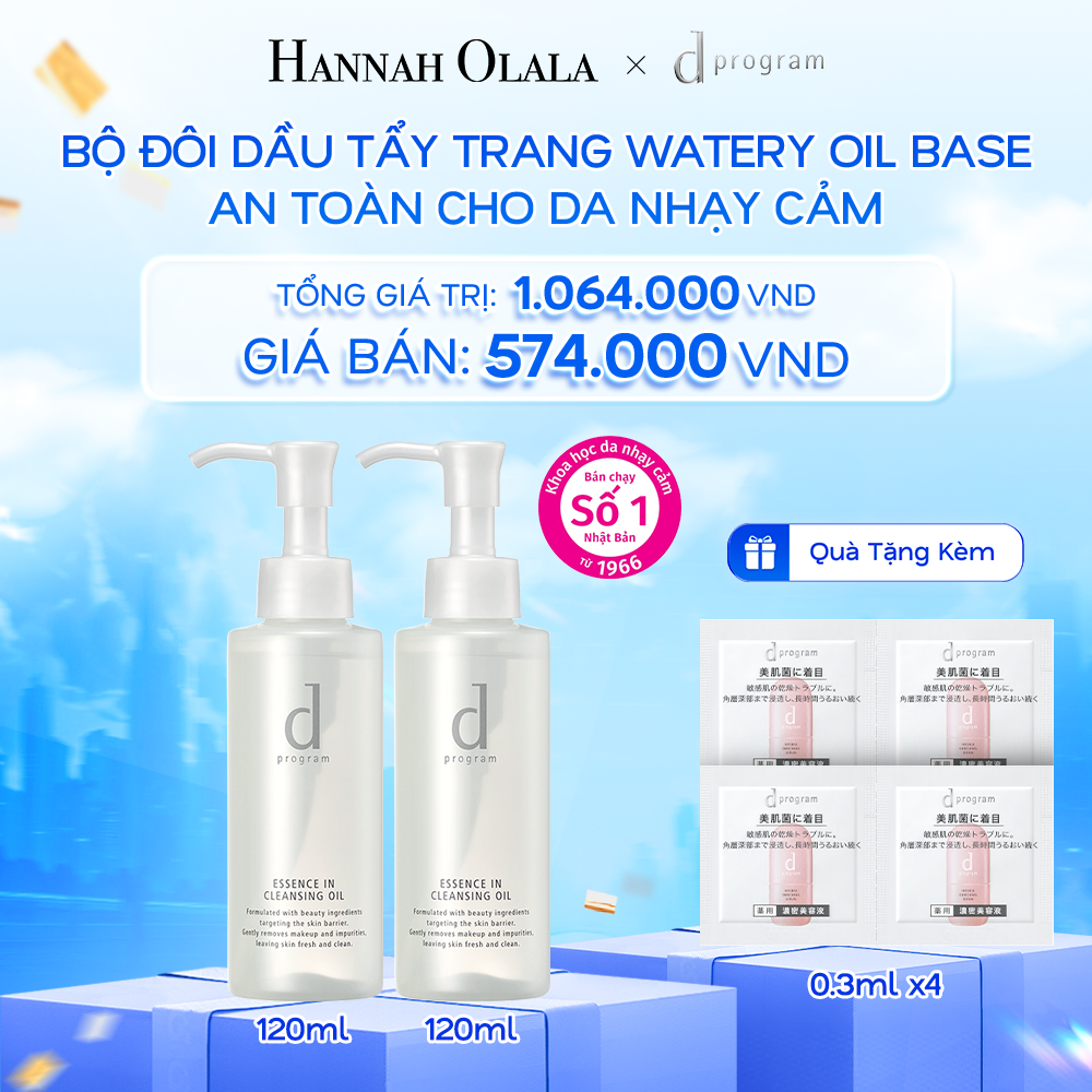  A40: DEAL 7: BỘ ĐÔI DẦU TẨY TRANG DƯỠNG DA DPROGRAM ESSENCE IN CLEANSING OIL 120ML 