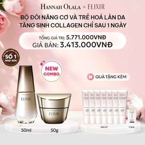  E380: DEAL 4: (01.10-04.10) COMBO SERUM KÍCH HOẠT TRẺ HÓA LÀN DA EIS THE SERUM AA 50ML & KEM DƯỠNG CẢI THIỆN CHẢY XỆ NGĂN NGỪA LÃO HÓA ELIXIR TOTAL V FIRMING CREAM 50G 