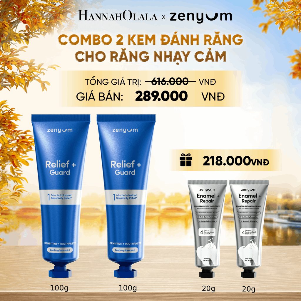  COMBO 2 KEM ĐÁNH RĂNG ZENYUM PHỤC HỒI MEN / GIẢM Ê BUỐT / LÀM TRẮNG 100G - E1584 