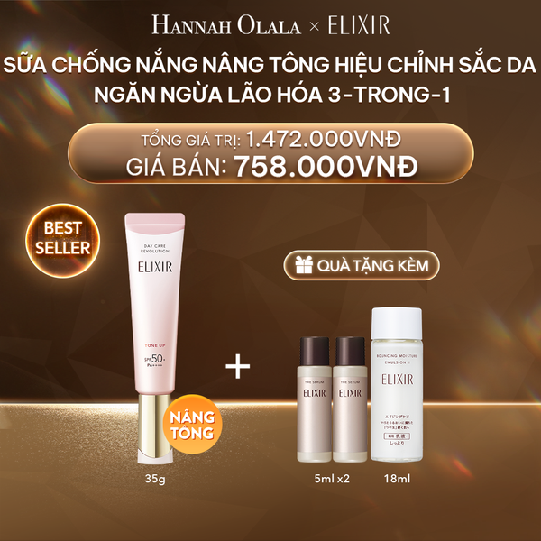  DEAL 14.1: [BACK UP] SỮA CHỐNG NẮNG NÂNG TÔNG ELIXIR SUPERIEUR DAY CARE REVOLUTION TONE UP + 35G 