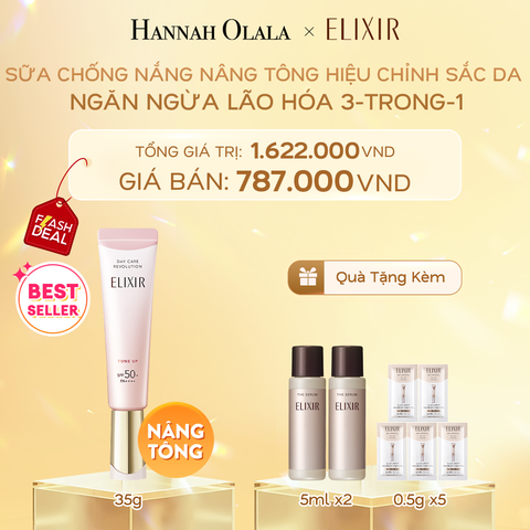  DEAL 8: FLASH DEAL - SỮA CHỐNG NẮNG NÂNG TÔNG ELIXIR DAY CARE REVOLUTION TONE UP 35ML 