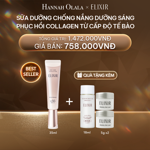  DEAL 14: [BACK UP] SỮA CHỐNG NẮNG DƯỠNG SÁNG PHỤC HỒI COLLAGEN TỪ CẤP ĐỘ TẾ BÀO ELIXIR DAY CARE REVOLUTION SPF50+ 35ML 