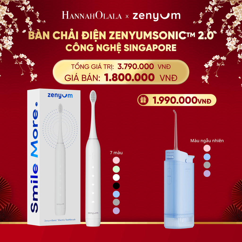  DEAL 2: [MUA 1 TẶNG 1] BÀN CHẢI ĐIỆN ZENYUM SONIC 2.0 - CÔNG NGHỆ SINGAPORE 