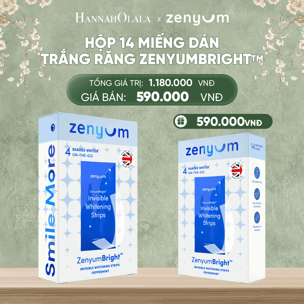  DEAL 4: [MUA 1 TẶNG 1] HỘP 14 MIẾNG DÁN TRẮNG RĂNG TỰ TAN ZENYUM BRIGHT 