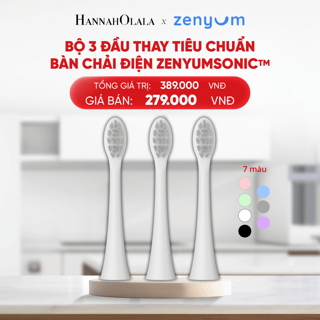  B176_DEAL 7: BỘ 3 ĐẦU THAY THẾ BÀN CHẢI ĐIỆN ZENYUM SONIC PHIÊN BẢN TIÊU CHUẨN 