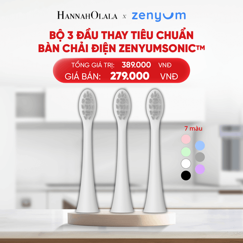  DEAL 7: BỘ 3 ĐẦU THAY THẾ BÀN CHẢI ĐIỆN ZENYUM SONIC PHIÊN BẢN TIÊU CHUẨN 