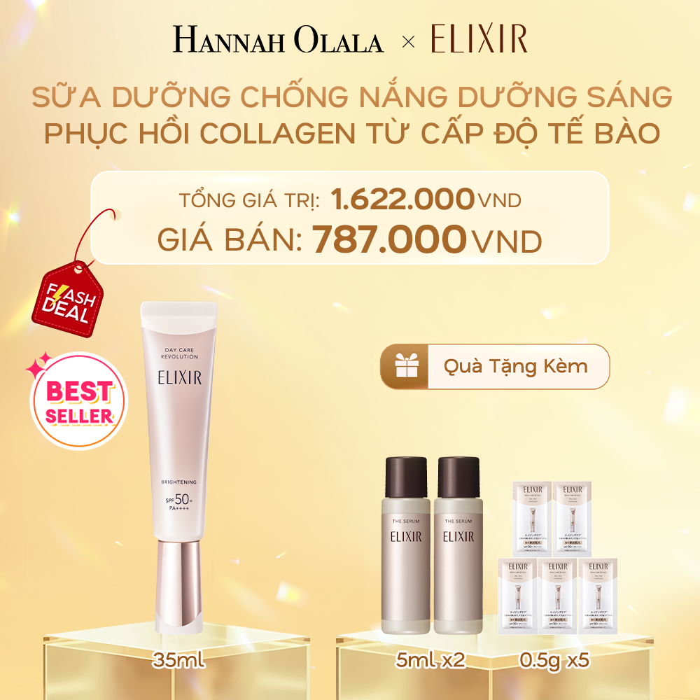  DEAL 7: FLASH DEAL - [THẾ HỆ MỚI] SỮA CHỐNG NẮNG DƯỠNG SÁNG PHỤC HỒI COLLAGEN TỪ CẤP ĐỘ TẾ BÀO ELIXIR DAY CARE REVOLUTION SPF50+ 35ML 