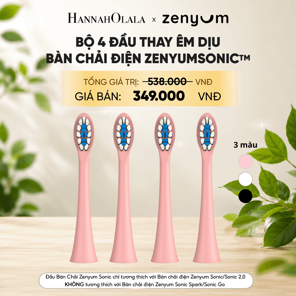  BỘ 4 ĐẦU BÀN CHẢI ZENYUM SONIC PHIÊN BẢN ÊM DỊU 