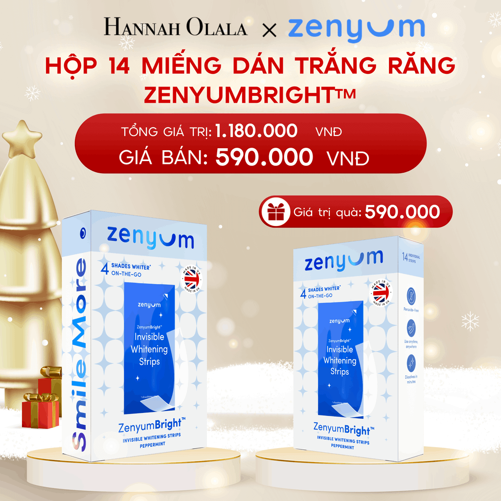 A1262_DEAL 4: [MUA 1 TẶNG 1] HỘP 14 MIẾNG DÁN TRẮNG RĂNG TỰ TAN ZENYUM BRIGHT 