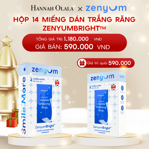  A1262_DEAL 4: [MUA 1 TẶNG 1] HỘP 14 MIẾNG DÁN TRẮNG RĂNG TỰ TAN ZENYUM BRIGHT 