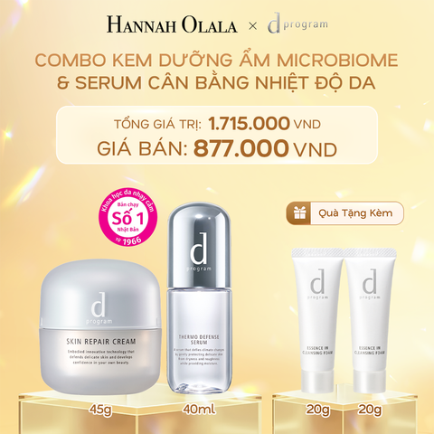  DEAL 16: COMBO KEM DƯỠNG PHỤC HỒI DA MICROBIOME SKIN REPAIR CREAM 45G & SERUM CÂN BẰNG NHIỆT ĐỘ DA D PROGRAM THERMO SERUM 40ML 