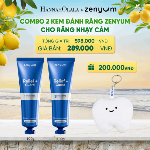 COMBO 2 KEM ĐÁNH RĂNG CHO RĂNG NHẠY CẢM ZENYUM RELIEF + GUARD SENSITIVITY 100G - A1572 