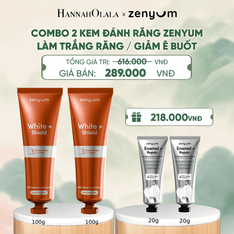  COMBO 2 KEM ĐÁNH RĂNG ZENYUM GIẢM Ê BUỐT / LÀM TRẮNG RĂNG 100G - A338 