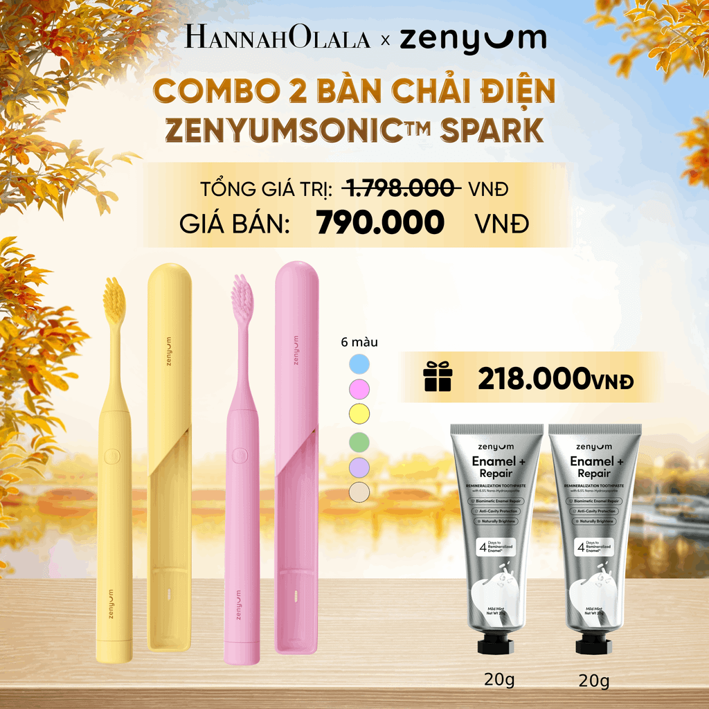  COMBO 2 BÀN CHẢI ĐIỆN ZENYUM SONIC SPARK - E1564 