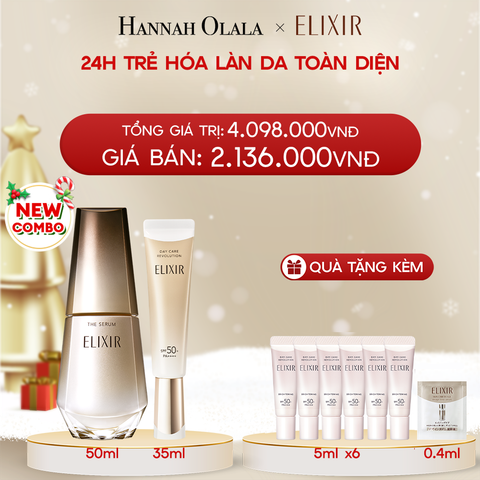  DEAL 5: COMBO SERUM KÍCH HOẠT TRẺ HÓA LÀN DA EIS THE SERUM AA 50ML & SỮA CHỐNG NẮNG PHỤC HỒI COLLAGEN TỪ CẤP ĐỘ TẾ BÀO ELIXIR DAY CARE REVOLUTION SPF50+ 35ML 