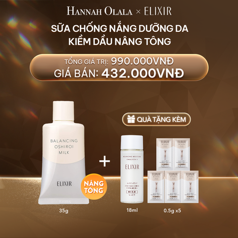  DEAL 16: SỮA CHỐNG NẮNG DƯỠNG DA NÂNG TÔNG KIỀM DẦU ELIXIR REFLET BALANCING OSHIROI MILK C 35G 