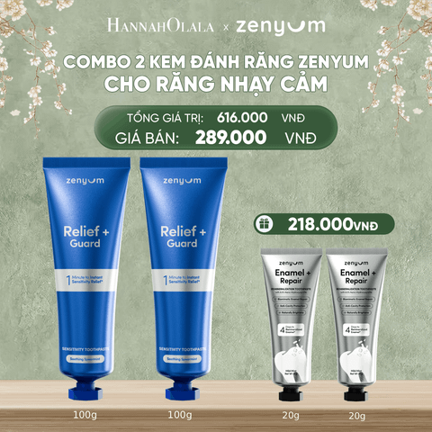  DEAL 5: COMBO 2 KEM ĐÁNH RĂNG ZENYUM PHỤC HỒI MEN / GIẢM Ê BUỐT / LÀM TRẮNG 100G 