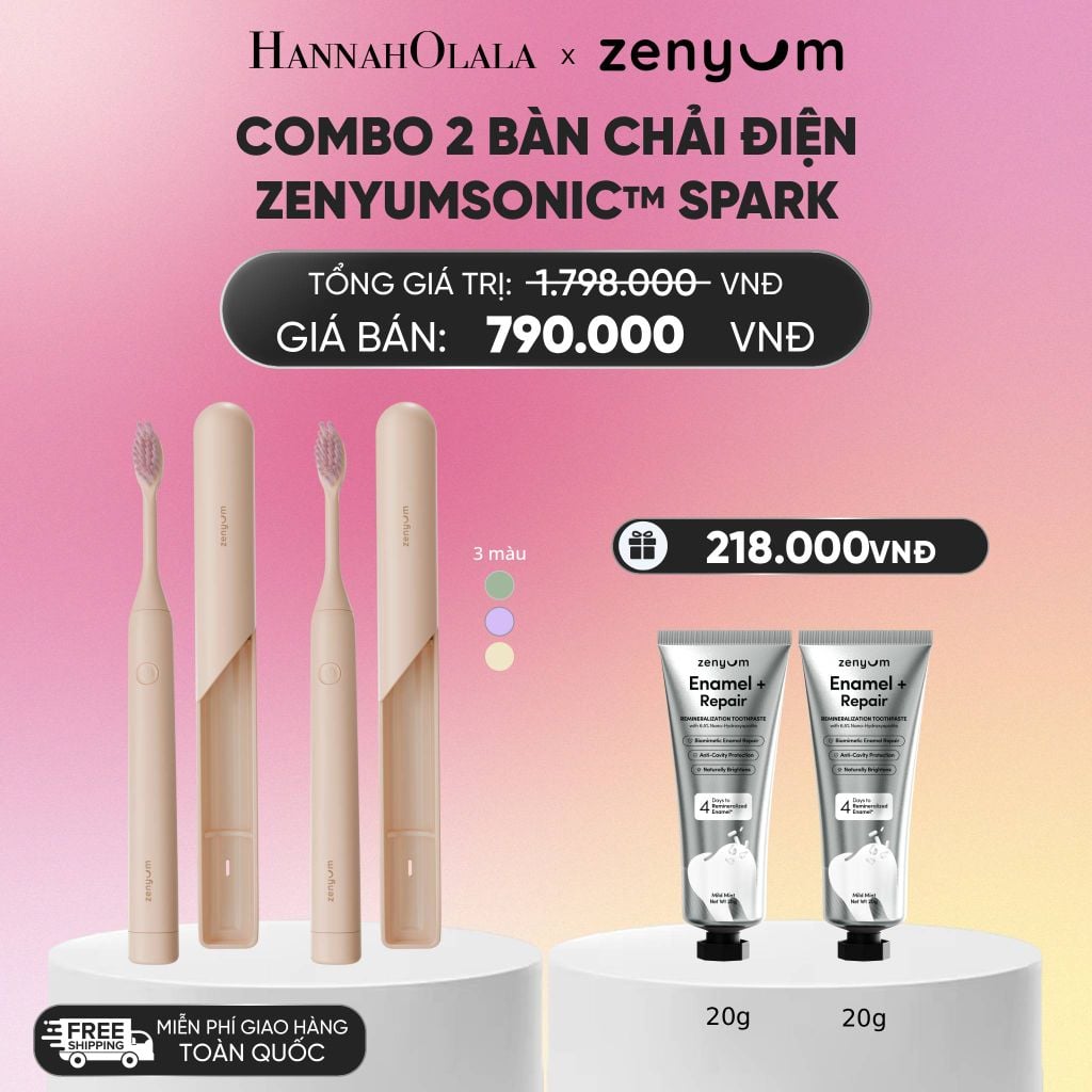  COMBO 2 BÀN CHẢI ĐIỆN ZENYUM SONIC SPARK_A22 