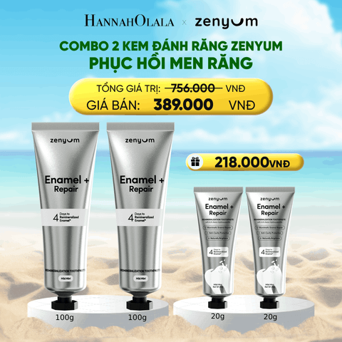  DEAL 5: COMBO 2 KEM ĐÁNH RĂNG ZENYUM PHỤC HỒI MEN / GIẢM Ê BUỐT / LÀM TRẮNG 100G 