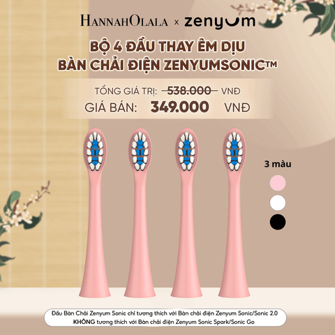  BỘ 4 ĐẦU BÀN CHẢI ZENYUM SONIC PHIÊN BẢN ÊM DỊU - A1770 