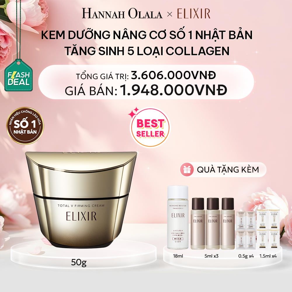  E376: DEAL 1: (01.10-04.10) KEM DƯỠNG CẢI THIỆN CHẢY XỆ NGĂN NGỪA LÃO HÓA ELIXIR TOTAL V FIRMING CREAM 50G 