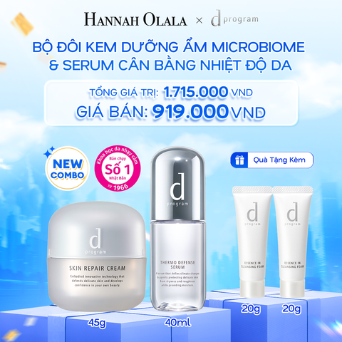  A34: DEAL 18: COMBO KEM DƯỠNG PHỤC HỒI DA MICROBIOME SKIN REPAIR CREAM 45G & SERUM CÂN BẰNG NHIỆT ĐỘ DA D PROGRAM THERMO SERUM 40ML 