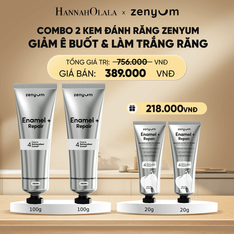  DEAL 5: COMBO 2 KEM ĐÁNH RĂNG ZENYUM PHỤC HỒI MEN / GIẢM Ê BUỐT / LÀM TRẮNG 100G 