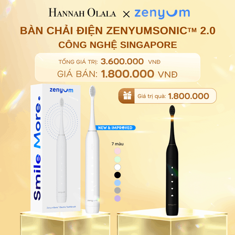  DEAL 2: [MUA 1 TẶNG 1] BÀN CHẢI ĐIỆN ZENYUM SONIC 2.0 - CÔNG NGHỆ SINGAPORE (Note màu bàn chải tặng trong đơn) 