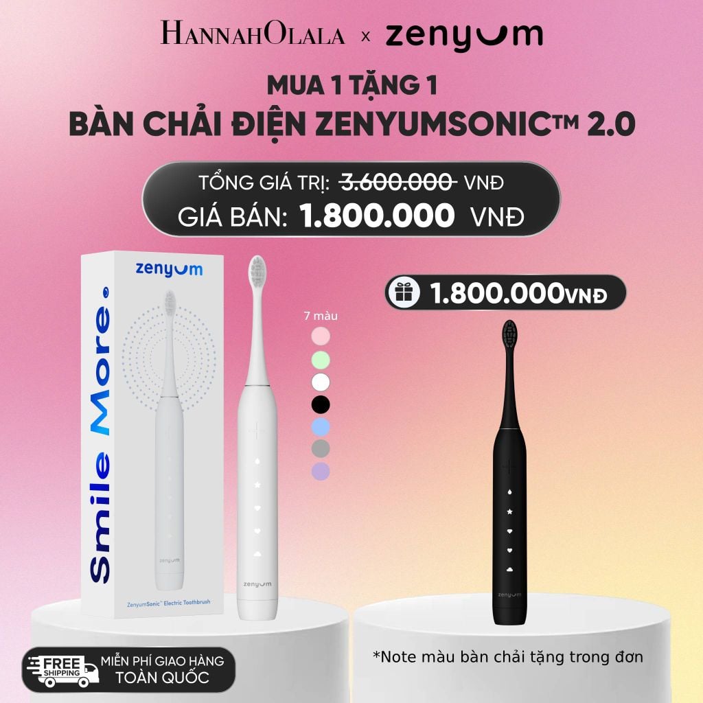  [MUA 1 TẶNG 1] BÀN CHẢI ĐIỆN ZENYUM SONIC 2.0 - CÔNG NGHỆ SINGAPORE (NOTE MÀU BÀN CHẢI TẶNG TRONG ĐƠN)_A11 