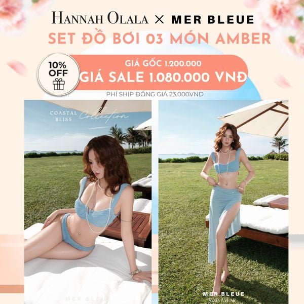  A498_DEAL 1: SET ĐỒ BƠI 03 MÓN AMBER - MER BLEUE SWIMWEAR 