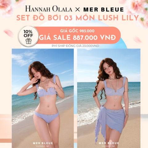  A536_DEAL 3: SET ĐỒ BƠI 03 MÓN LUSH LILY - MER BLEUE SWIMWEAR 