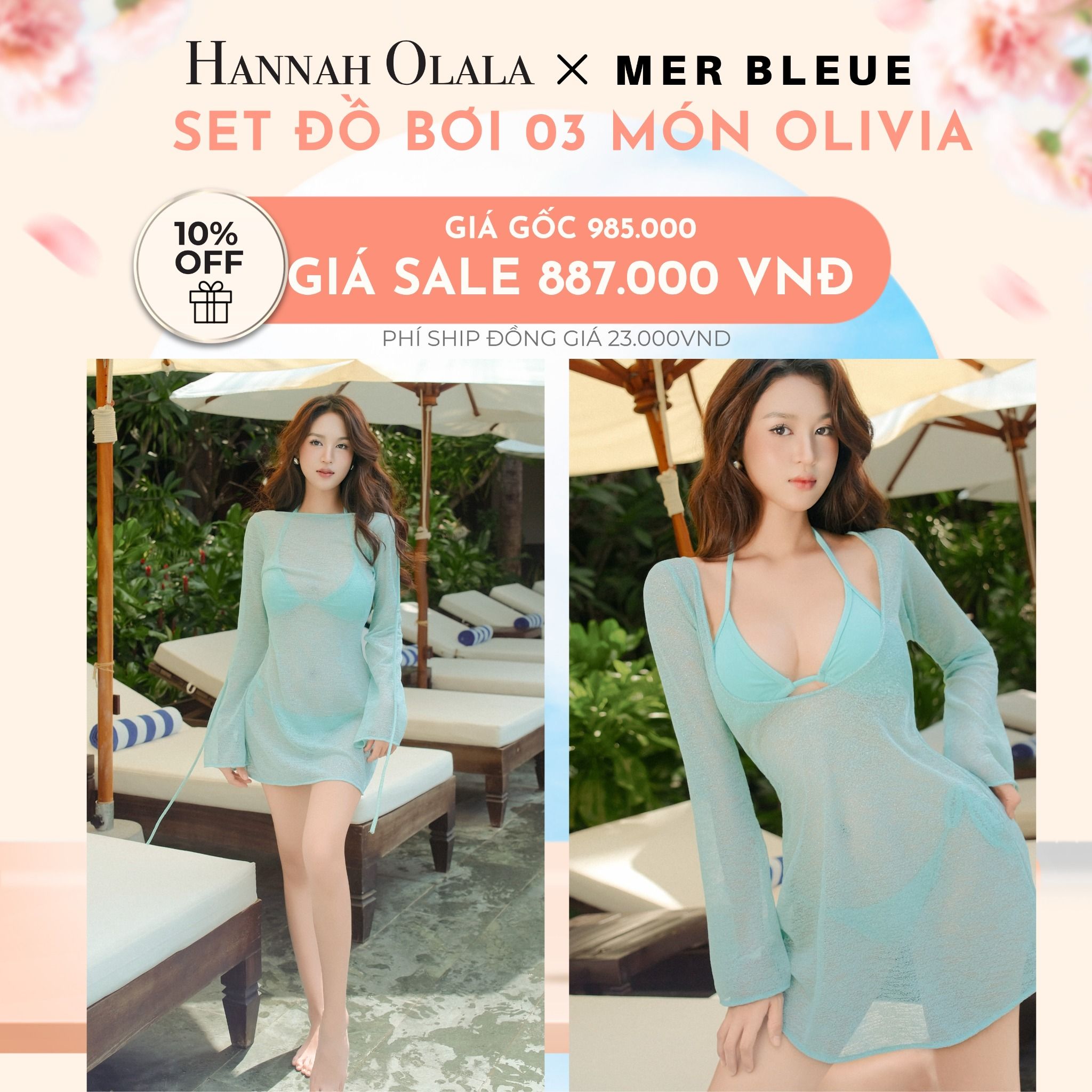  A501_DEAL 4: SET ĐỒ BƠI 03 MÓN OLIVIA - MER BLEUE SWIMWEAR 