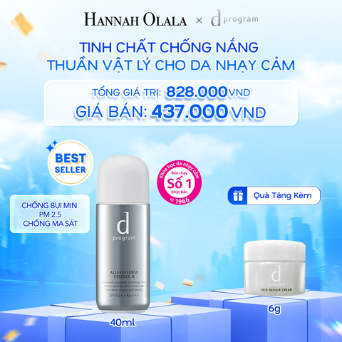  A38: DEAL 5: TINH CHẤT CHỐNG NẮNG KIỀM DẦU AN TOÀN CHO DA NHẠY CẢM D PROGRAM ALLERDEFENSE ESSENCE 40ML 