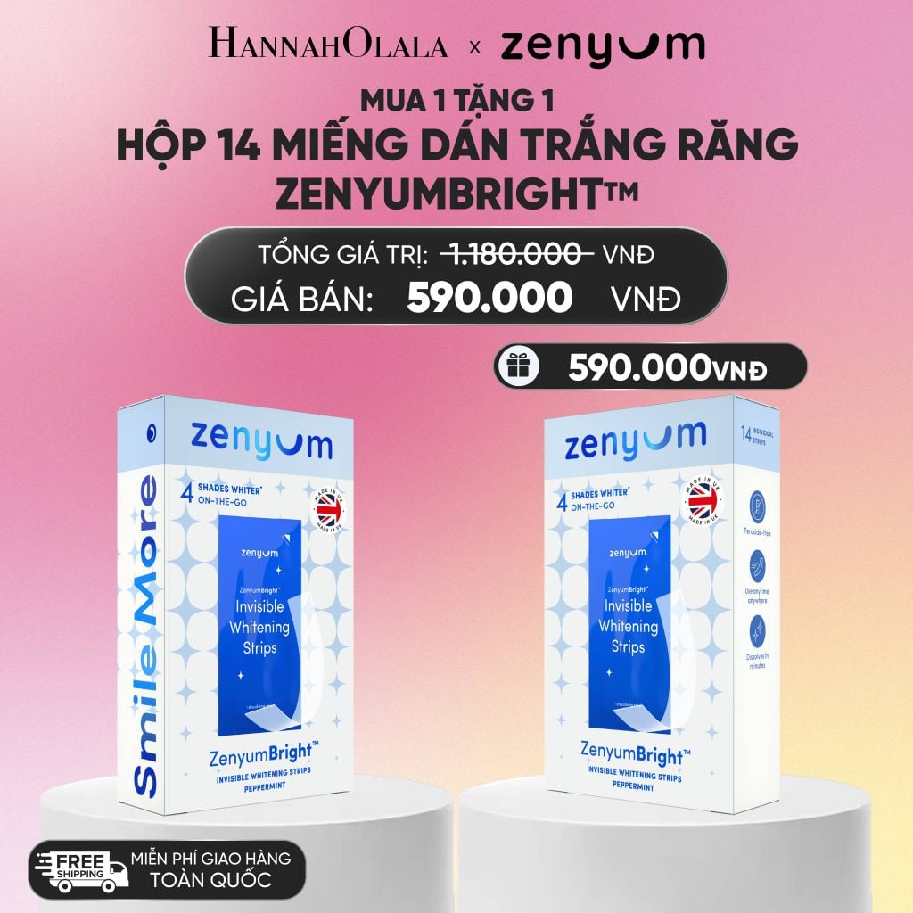  [MUA 1 TẶNG 1] HỘP 14 MIẾNG DÁN TRẮNG RĂNG TỰ TAN ZENYUM BRIGHT_A1 