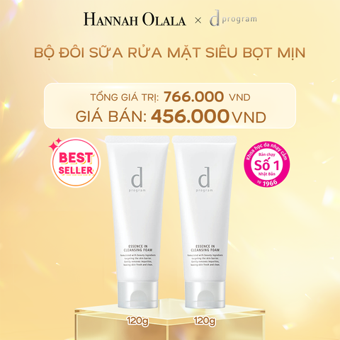 DEAL 7: BỘ SỮA RỬA MẶT TẠO BỌT DƯỠNG DA DPROGRAM ESSENCE IN CLEANSING FOAM 120G X2 