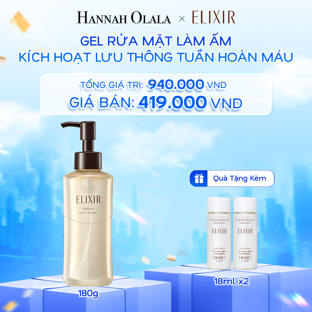  A62: DEAL 27: GEL RỬA MẶT SẠCH SÂU, DƯỠNG ẨM ELIXIR CLARIFYING WARM CLEANSER 
