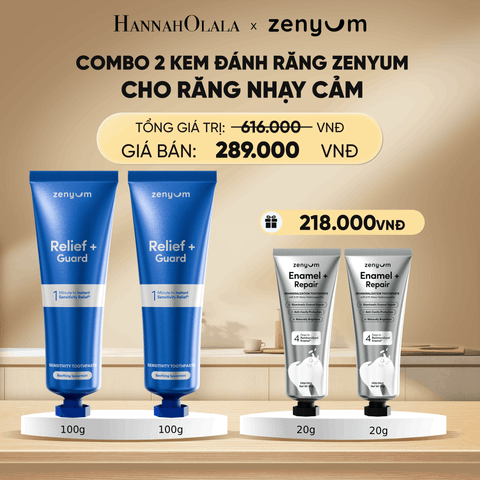  DEAL 5: COMBO 2 KEM ĐÁNH RĂNG ZENYUM PHỤC HỒI MEN / GIẢM Ê BUỐT / LÀM TRẮNG 100G 