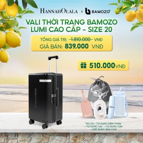  VALI BAMOZO LUMISPACE CAO CẤP (TẶNG TAG VALI DA, TÚI ĐỰNG ĐT CHỐNG NƯỚC, TÚI ĐỰNG CÁP SẠC) - DEAL 1 
