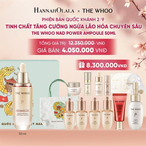  PHIÊN BẢN QUỐC KHÁNH 2/9 - BỘ TINH CHẤT TĂNG CƯỜNG NGỪA LÃO HÓA CHUYÊN SÂU THE WHOO BICHUP ULTIMATE RECOVERY NAD POWER AMPOULE 50ML SPECIAL SET 