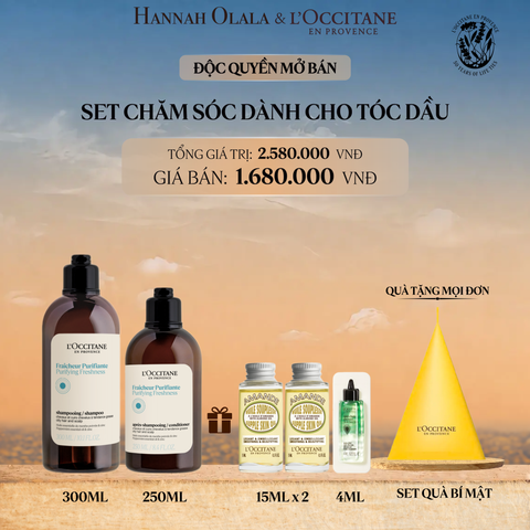  SET CHĂM SÓC DÀNH CHO TÓC DẦU L'OCCITANE PURIFYING FRESHNESS 