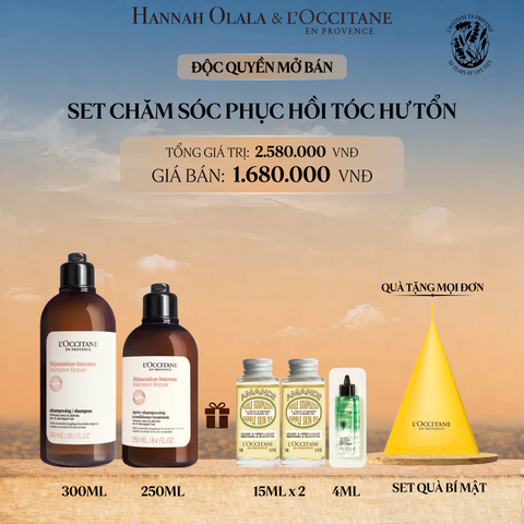  SET CHĂM SÓC PHỤC HỒI TÓC HƯ TỔN L'OCCITANE INTENSIVE REPAIR 